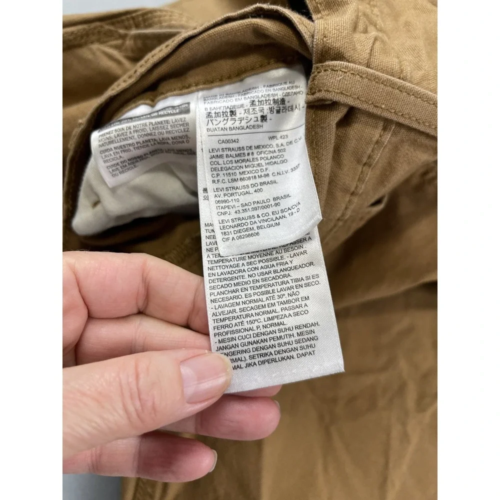 Levis Mens Pants 36x32 Tan‎ Khaki Chino Workwear Carpenter Canvas Cargo